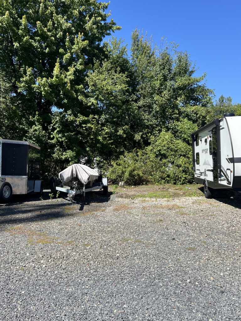 boat trailer in a parking spot at allied