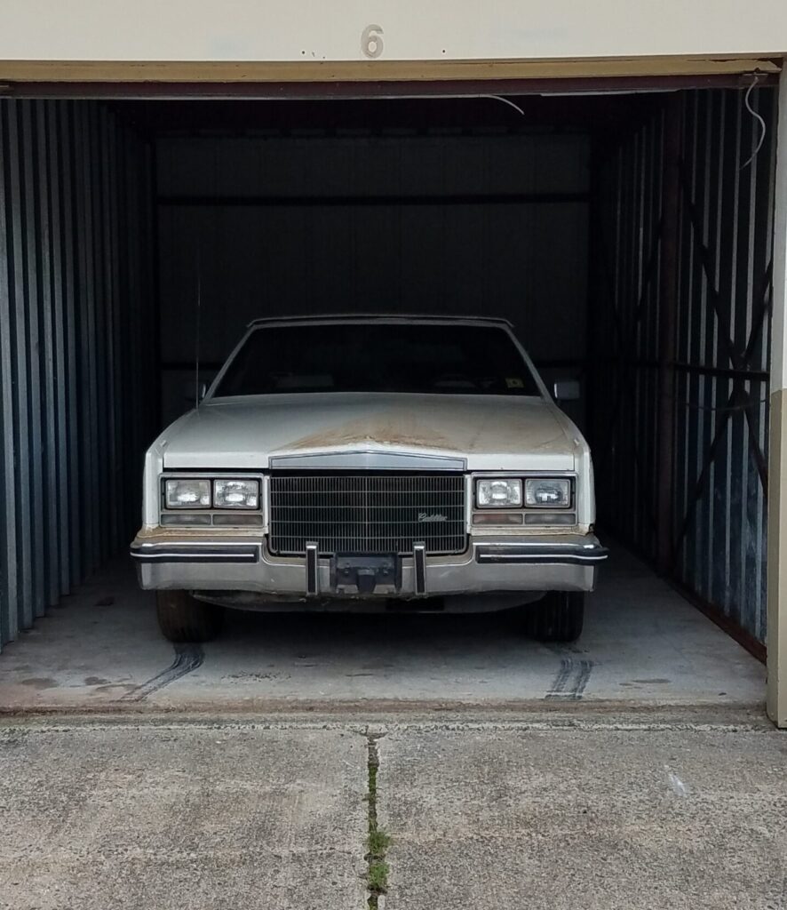 car inside of storage unit at allied storage facility