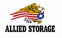allied storage logo eagle with american flag wrapped around it